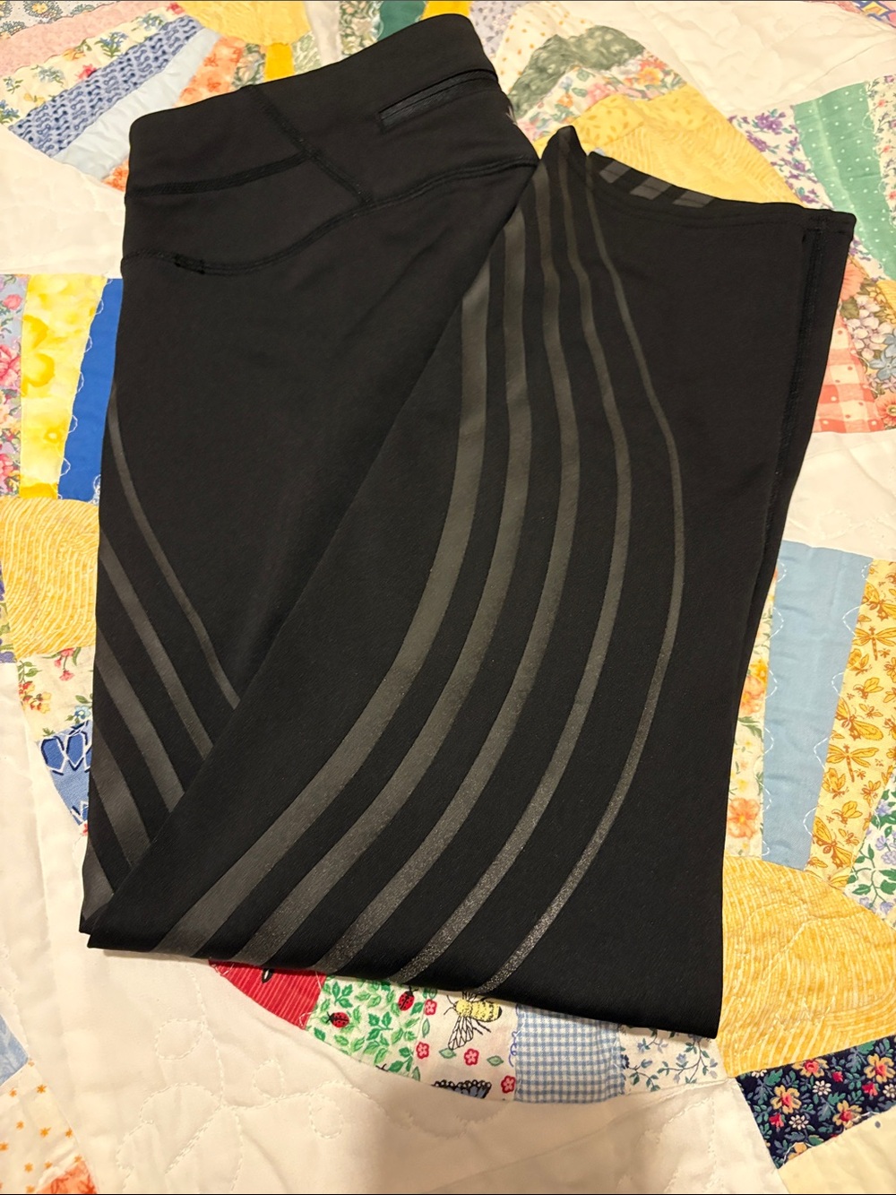 Athleta Crop leggings with Reflective Stripe Detail